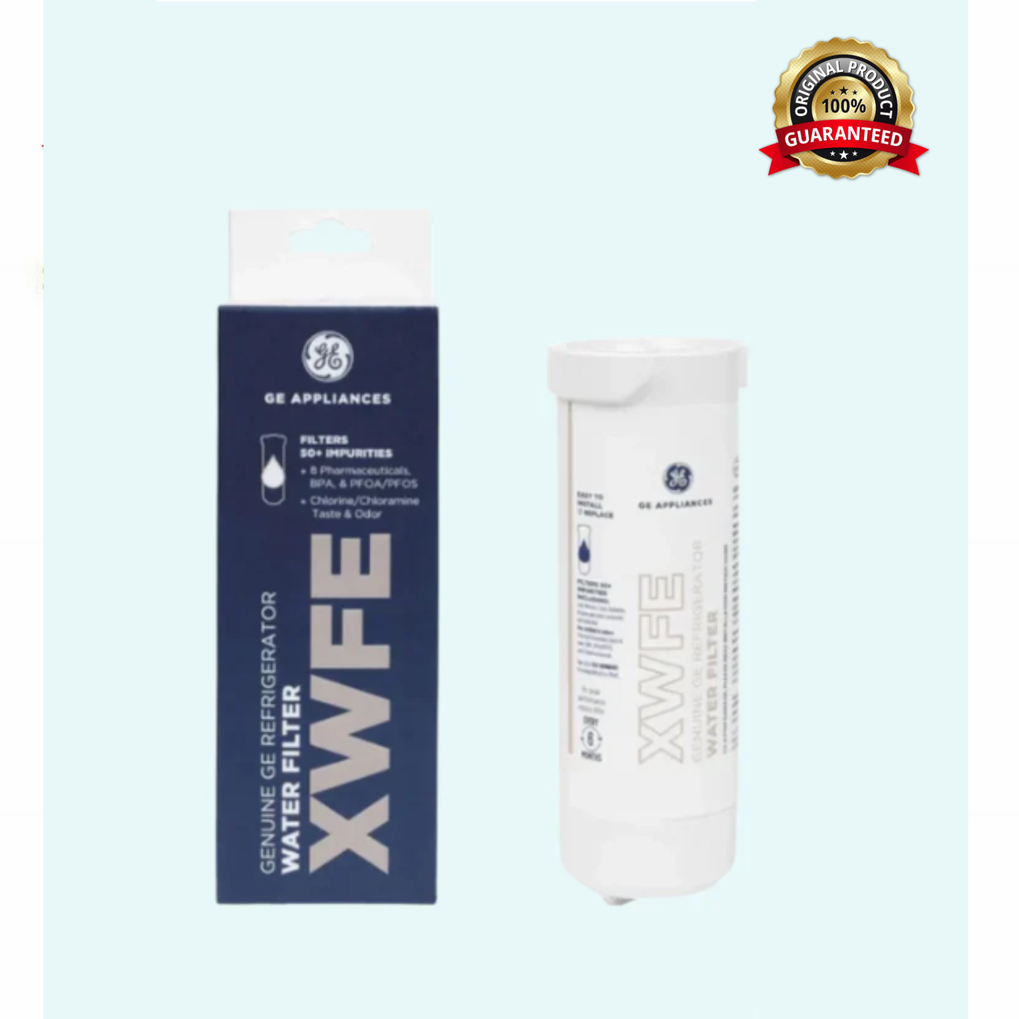 GE XWFE Refrigerator Water Filter Without Chip – NSF Certified Replacement for XWF Systems
