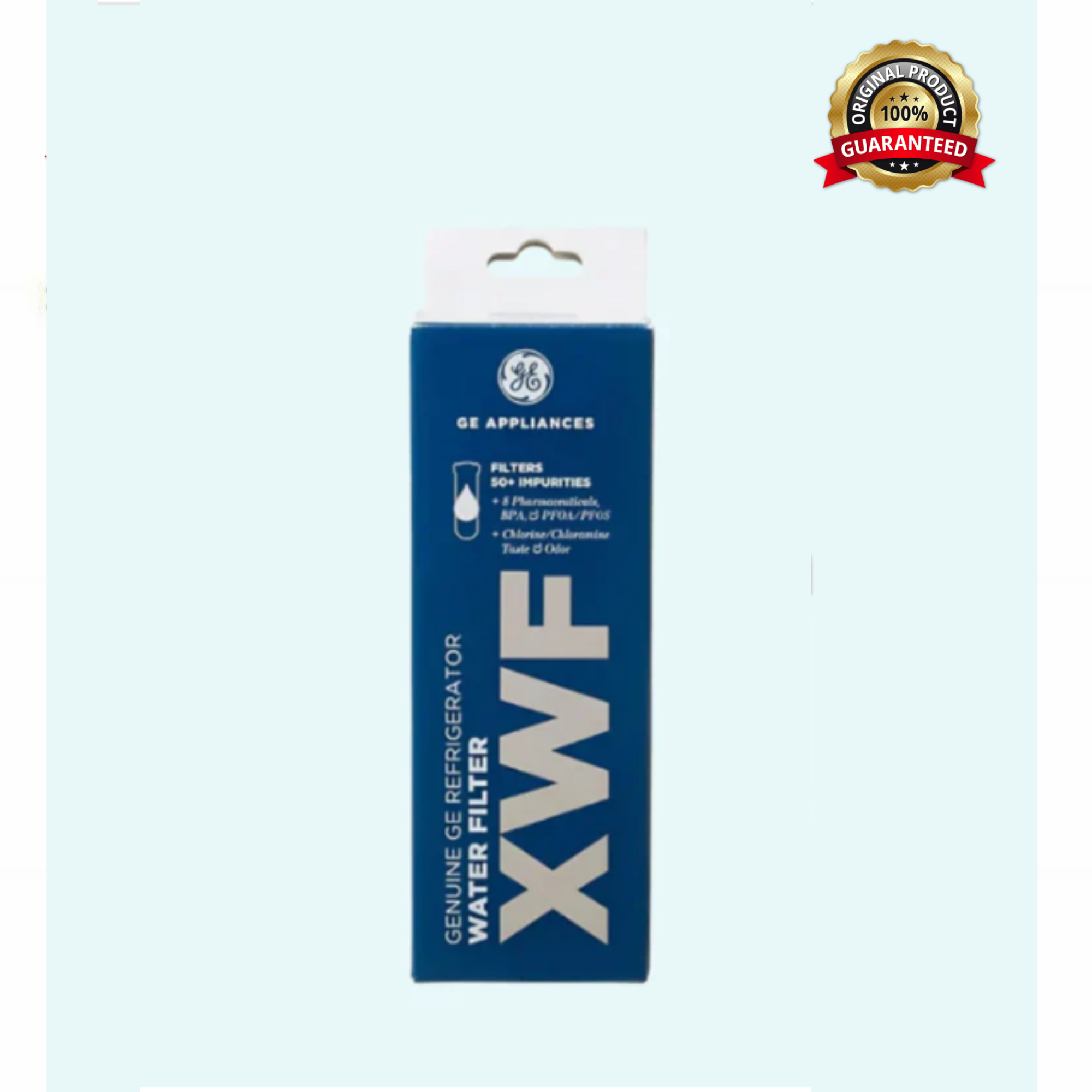 XWF (Not XWFE, NO Chips), Refrigerator Water Filter Compatible with GE XWF, GBE21, GDE21, GDE25, GFE24, NSF/ANSI 42&372 Certified, 6 Month / 300 Gallon 1 pack, 2 pack, 3 pack, 4 pack