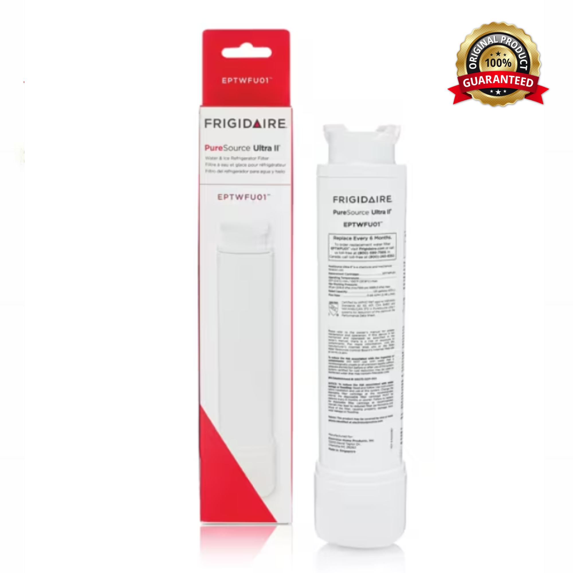 Frigidaire PureSource Ultra II Water Filter EPTWFU01 – Reduces Up to 99% Contaminants, NSF Certified Refrigerator & Ice Filtration