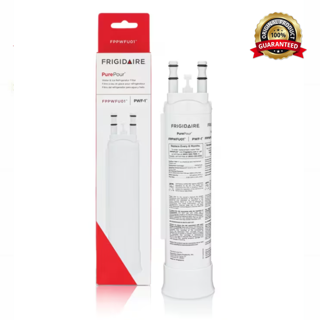 Frigidaire PurePour™ Water and Ice Refrigerator Filter PWF-1 (FPPWFU01) – OEM Replacement Filter for Select Frigidaire Refrigerators (White)