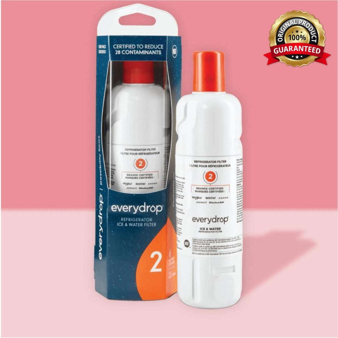 EveryDrop EDR2RXD1 Refrigerator Water Filter 2 Replacement for Whirlpool & KitchenAid – 1 to 4 Pack