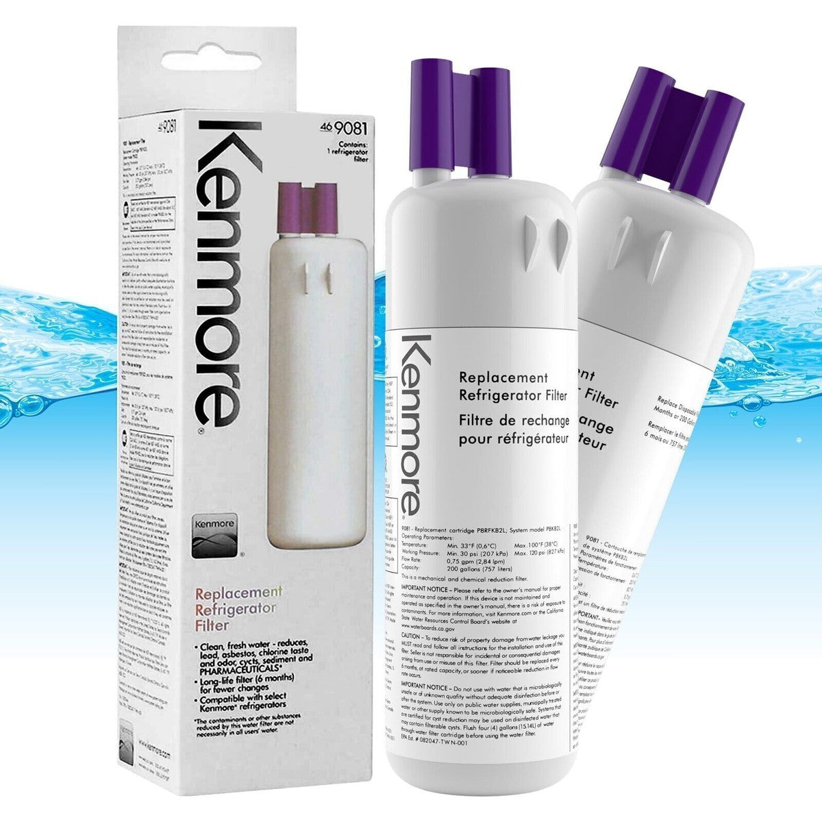 Kenmore 9081 Refrigerator Water Filter Replacement – NSF Certified 46-9081 Compatible