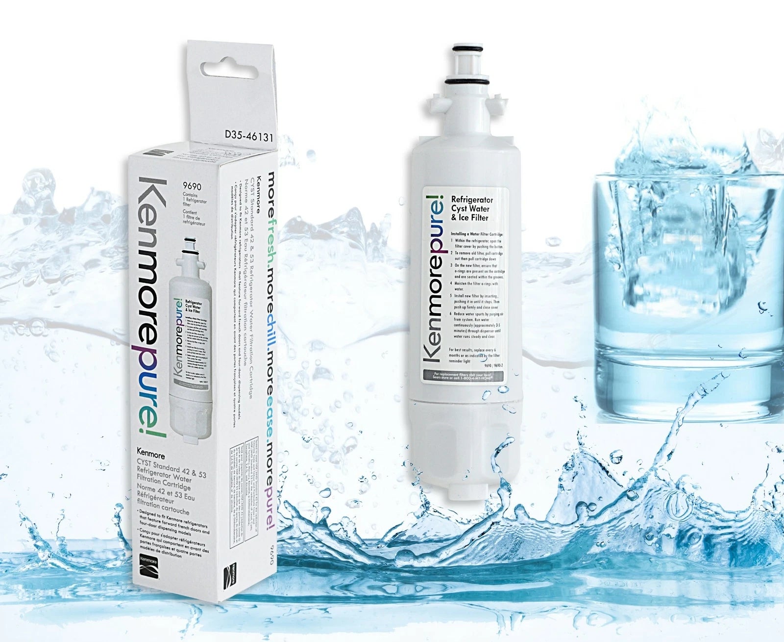 Kenmore 9690 Refrigerator Water Filter Replacement – Compatible with 46-9690